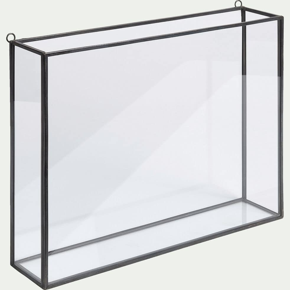 26967400 - vitrine murale en verre et métal - noir - alinea - bibio - l30xl7xh24 cm_1