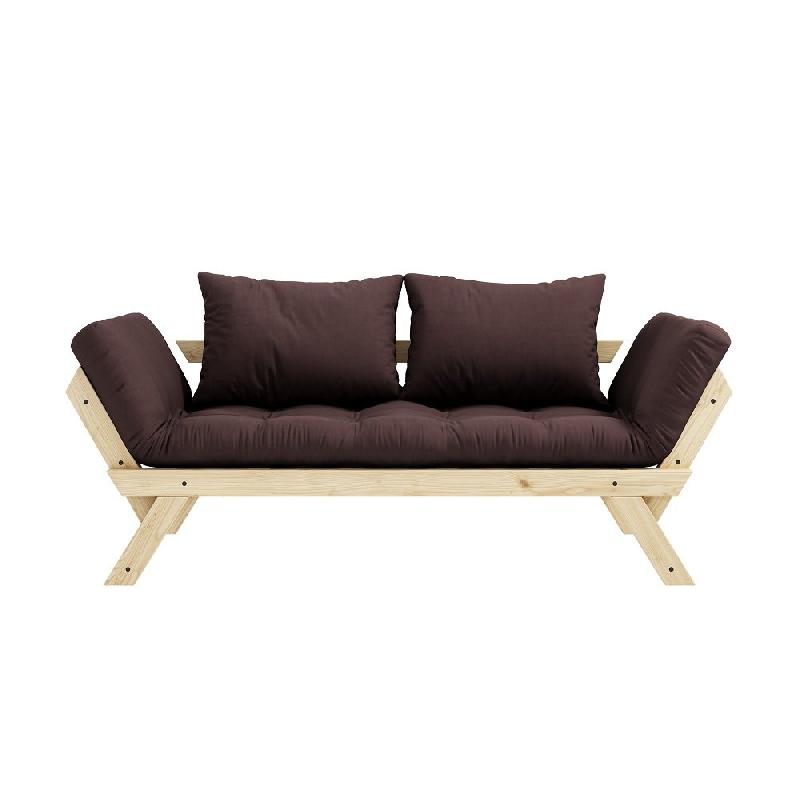 Banquette méridienne convertible futon BEBOP - Pin naturel - Coloris marron - Couchage 75x200 cm - Karup_1