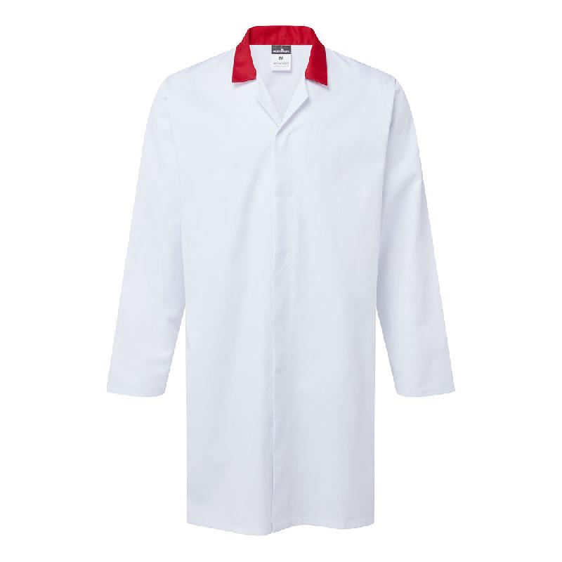 Blouse sans poches pour l'industrie alimentaire. - Blanc/Bleu royal / R / XXL_1