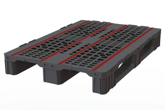 Palette plastique 1200x800 3 semelles - BLPG-1080LOG - plateau plein ou ajouré - charges jusqu'à 5000 kg_1