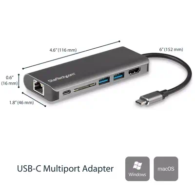 Adaptateur Multiport USB C, Station d'Accueil USB-C Portable vers HDMI 4K, Hub USB 3.0 2 pts, SD/SDH_1