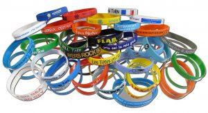 Bracelets silicone personnalisables - choix de couleurs et marquages variés_1