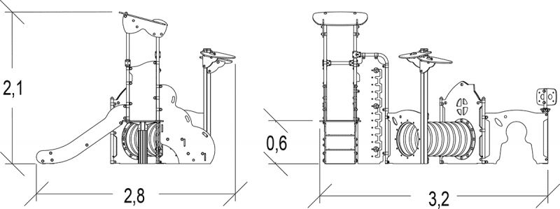 Diabolo Baby - structure pour aire de jeux Proludic - largeur 2,77 m - réf. J38706® - pour enfants dès 0,5 ans et jusqu’à 12 joueurs_1