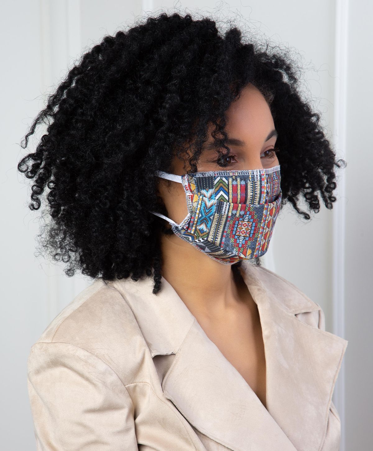 Masque catégorie 1 AFNOR - modèle abstrait - lavable et certifié IFTH/DGA - 100% coton - Made in France_1