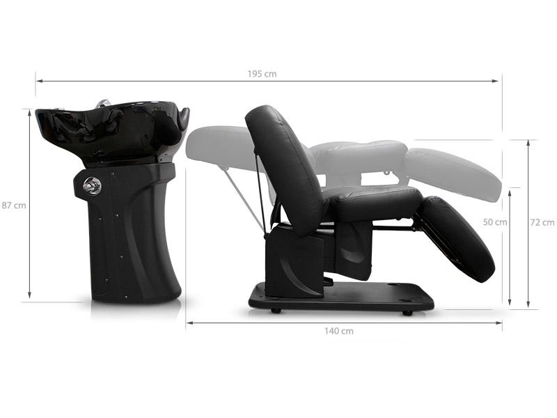 Bac à shampoing avec fauteuil électrique 2 sections pour salon de coiffure - 1106-hz-32845-allbk_1