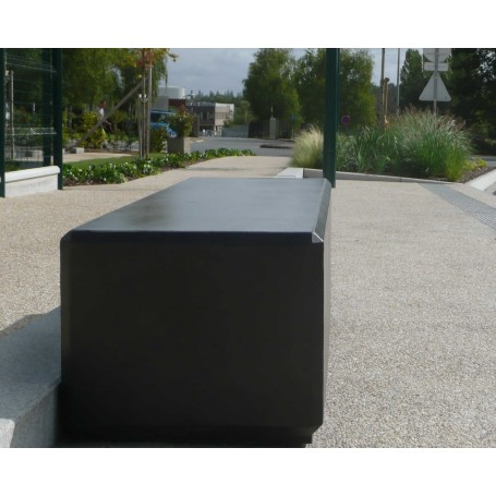 Banc public en béton moderne lebeau moulages beton monobloc noir_1