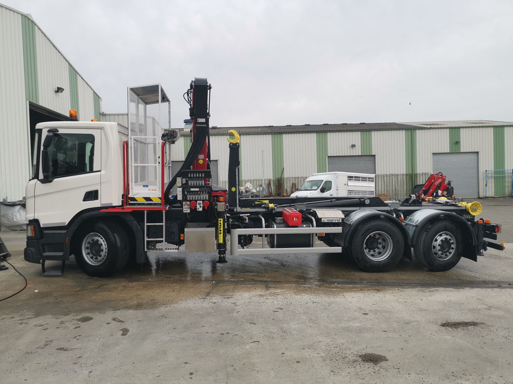 Bras amovible pour camion de collecte des déchets - capacité 2T à 26T - système multi-caissons - HPC_1