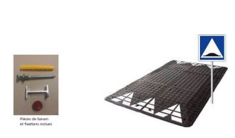 Coussin berlinois en caoutchouc vulcanisé - 6 éléments - 3000 x 1800 x 65 mm - Surface antidérapante_1