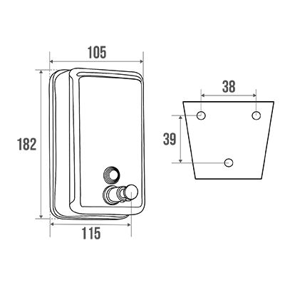 Distributeur de savon - Pellet ASC - 850 ml - Inox 304 - Finition brossée_1