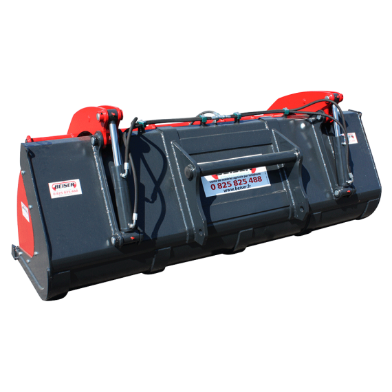 Godet pélican à dents soudées pour télescopique - 2.50 m - Acier Hardox type 500 HB - Attaches multiples_1