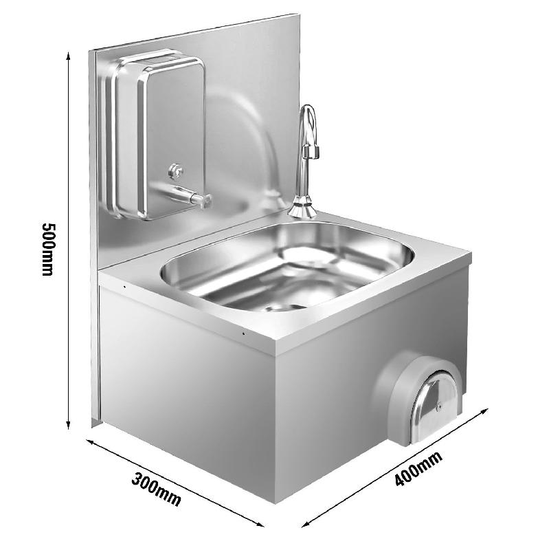 Lave-mains à commmande fémorale avec distributeur de savon | P 300 mm_1