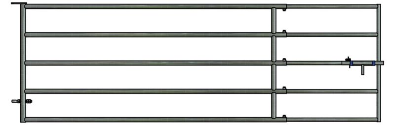Barrières d’herbage télescopiques 5 tubes - CK-Industries - robustes pour bovins, longueurs 1 à 6 m_1