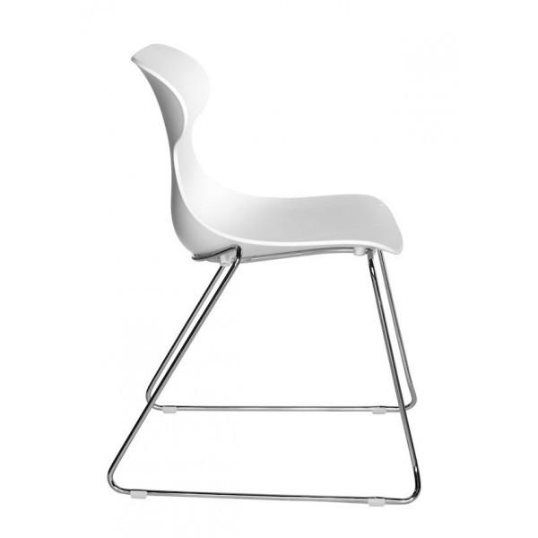 Chaise visiteurs avec piètement traineau Daryl - Blanc_1