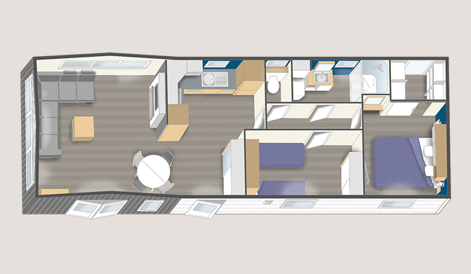 Mobil home gentleman / 2 chambres et 1 salle de bains / 50 m² / 6 à 8 personnes / 12 x 4.20 m_1