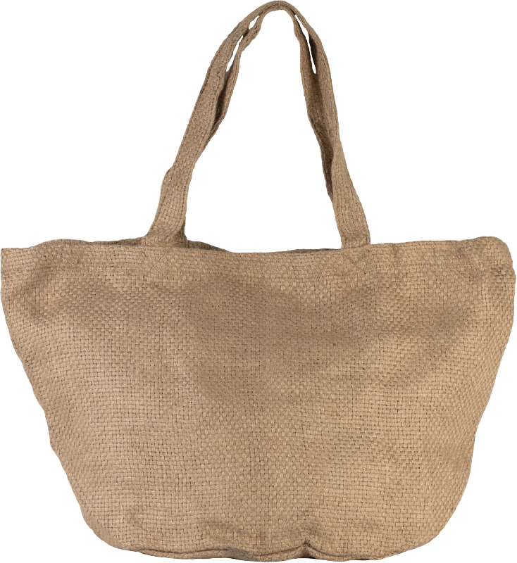 Sac cabas en toile de jute teint 100% naturel avec poche intérieure zippée - Réf: KI0227 - Marque Kimood_1