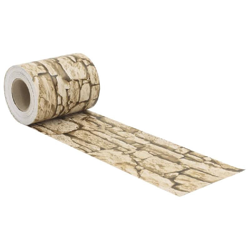 Vidaxl écran d'intimité de jardin aspect pierre grossière beige pvc 4005542_1