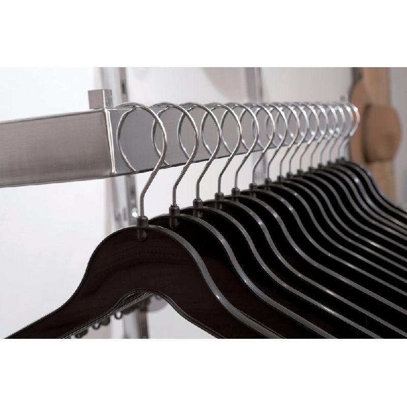 Cintre plastique recyclé noir 43cm avec crochets et encoches – lot de 100_1