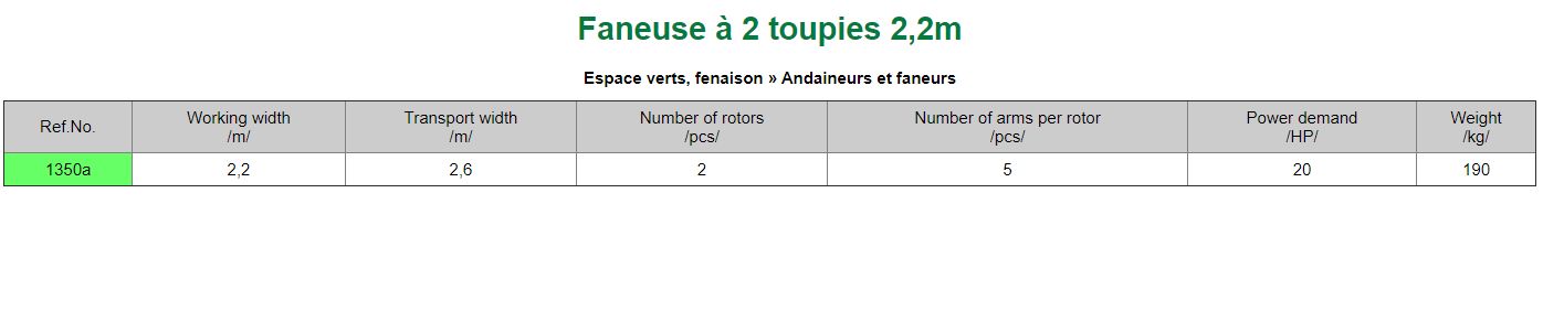 Faneuse à 2 toupies - zagroda - largeur de travail 2,2 m_1