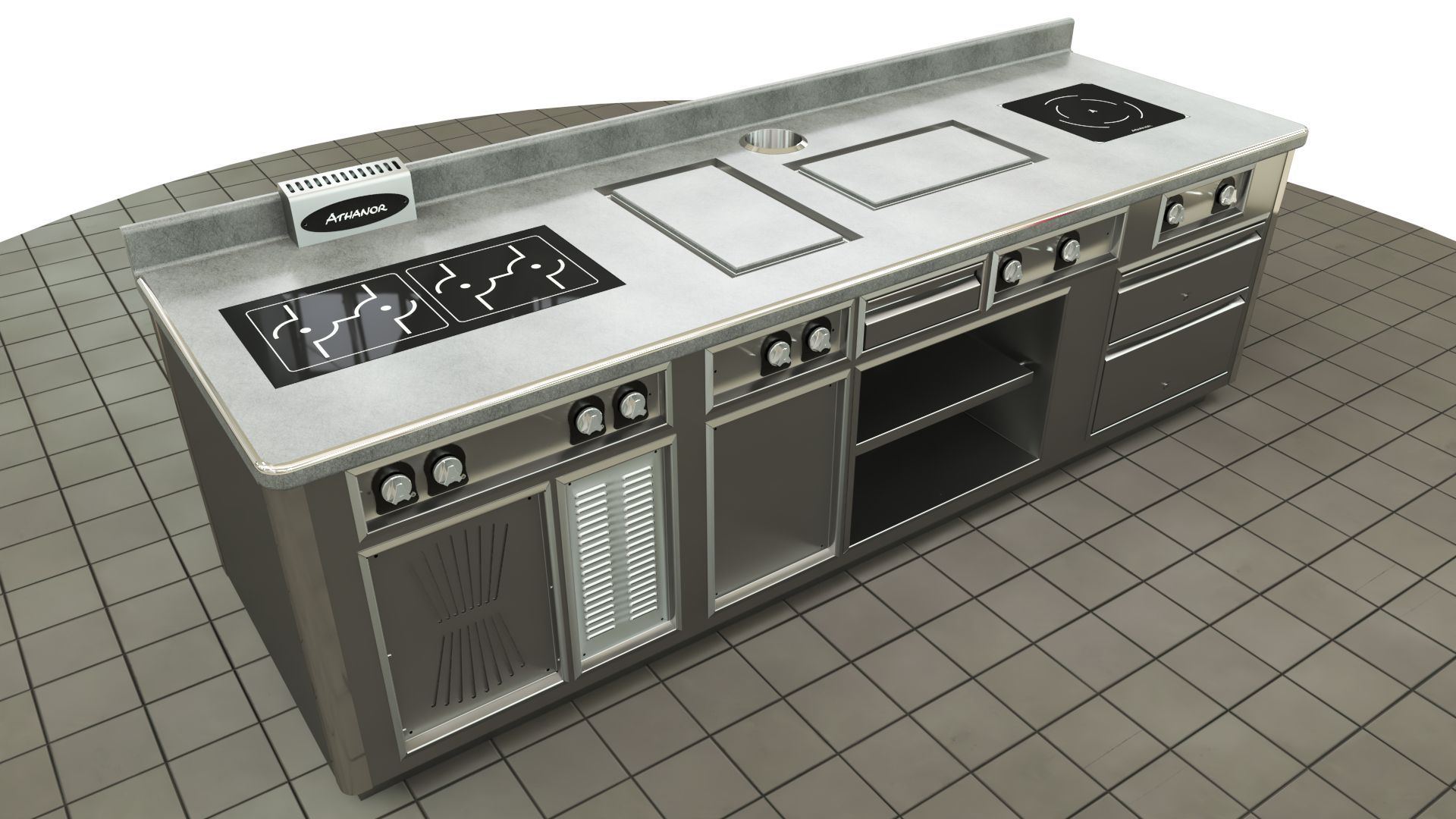 Fourneau professionnel sur mesure 100% électrique - éléments de cuisson et finitions personnalisables_1