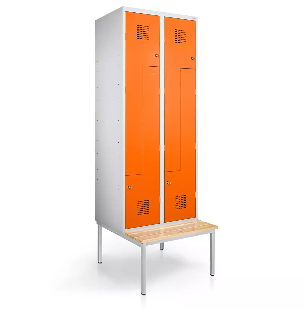 Vestiaire en L métallique  - 4 portes - 80 cm de largeur_1