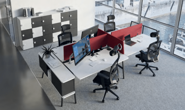 Bureaux open space multipostes fixes ou coulissants Alto - Buronomic - Design flexible et ergonomique_1