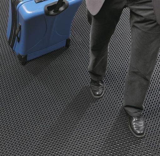 Caillebotis en caoutchouc noir pour entrées publiques - épaisseur : 12,5 mm_0