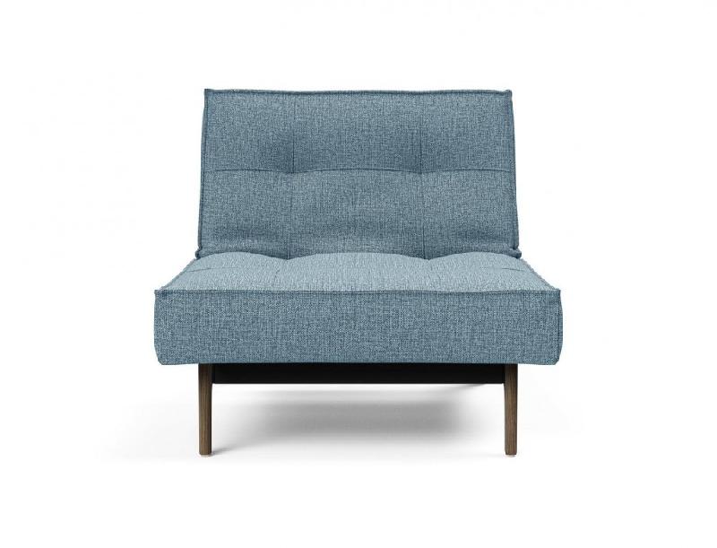 Innovation Living - Fauteuil Splitback Eik Convertible Lit 90x115 cm - Pieds en Chêne Noyer - Tissu Mixed Dance Light Blue_1
