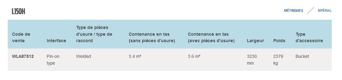 L150H GODET D'EXCAVATION À ROCHES - VOLVO - PROFIL TRAPÉZOÏDAL - POIDS 2379 KG_1