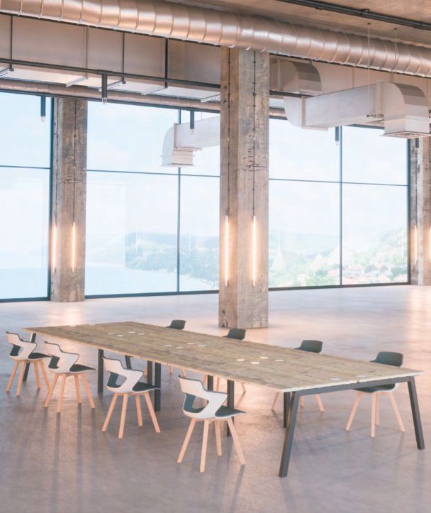 Bureau d'angle Partage - élégant et personnalisable avec plateau épuré et pied trapèze_1