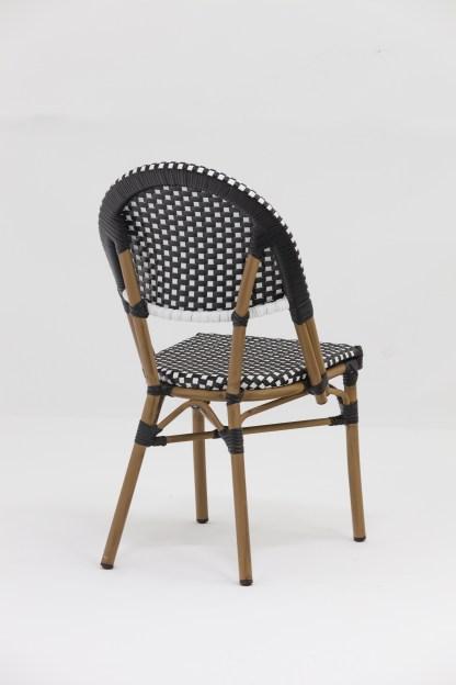 Chaise de terrasse Opera - motif points noirs et blancs - aluminium traité et empilable_1