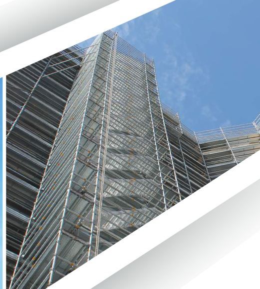 Système d'échafaudage pour intégration avec tubes et colliers.