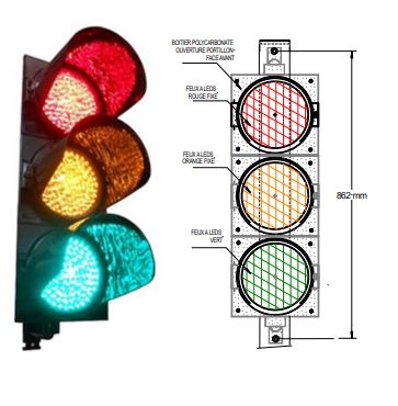 Feu tricolore D200mm « SCE » - 95 LEDs haute intensité - Ref 160983D et 160983C_1