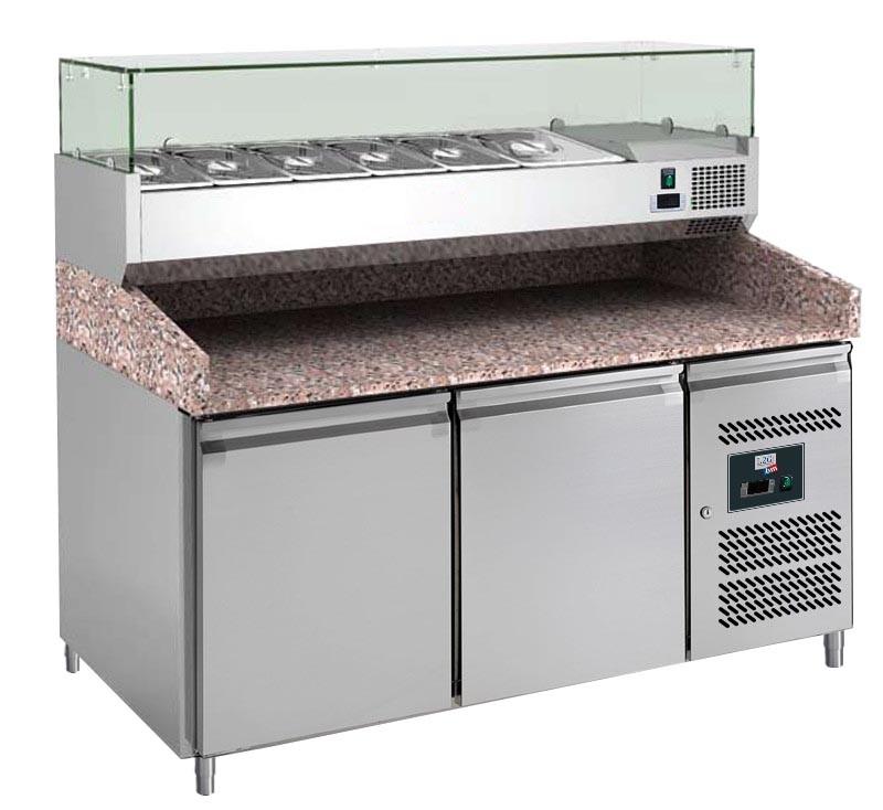 Meuble à pizza 2 portes avec vitrine réfrigérée PZ2600TN L2G_1