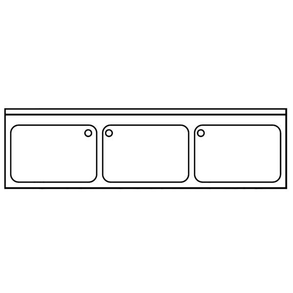 Plonge inox 3 grands bacs à poser - P 700 mm | Distform - Q1875530_1