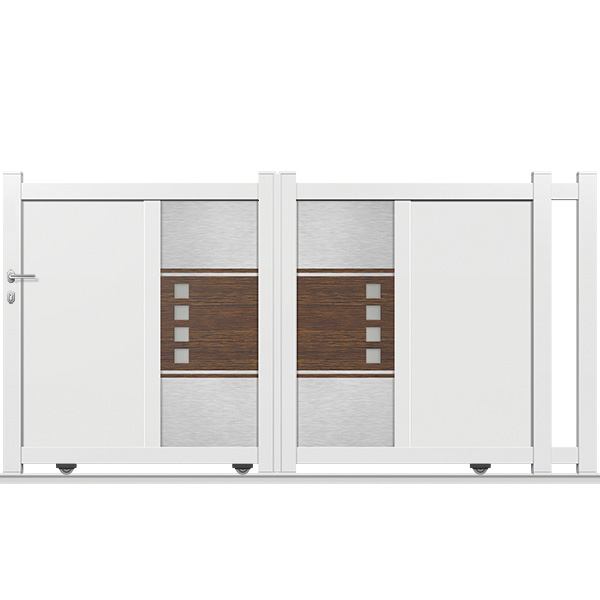 Portail coulissant à rail ds09 / simple vantail / droit / plein / en aluminium_0