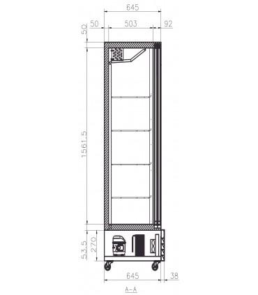 Vitrine réfrigérée verticale positive avec porte et système anti-condensation du verre, pour chr, traiteurs et boulangeries - athena 1000s iarp_1