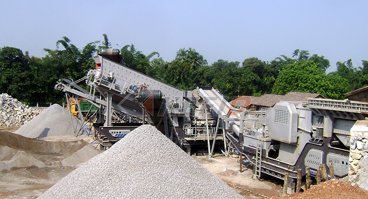 Installation semi-mobile pour concassage de granite 80 t/h