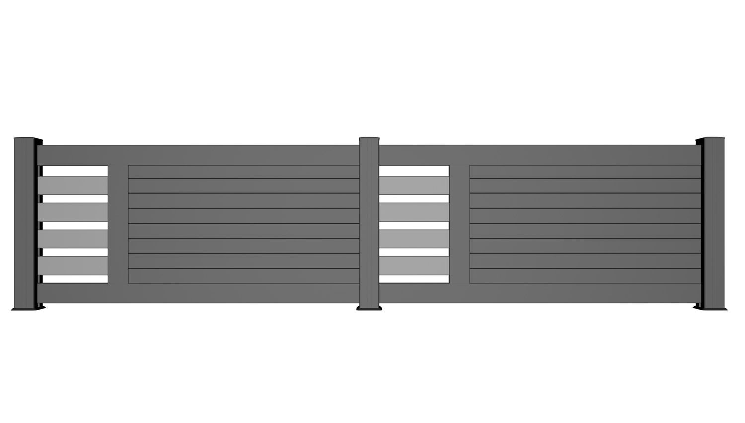 Draco et Léo - Clôtures en aluminium semi-ajourées - RD Productions - Design contemporain et compatibilité avec portails_1