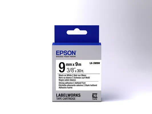 Epson LK-3WBW - Adhésif Fort - Noir sur Blanc - 9mmx9m_1