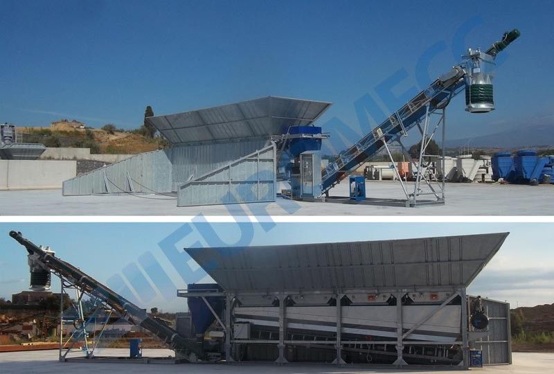 Centrale de béton mobile avec tapis convoyeur bande 800 mm