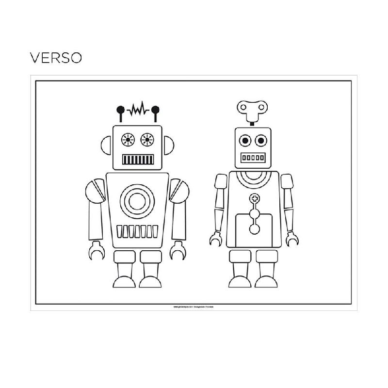 Set de table papier à colorier 100g/m2 motif Robot 31x43cm - par 1000_1