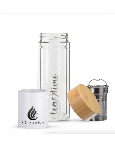 Tea Time Osmodyn : Bouteille verre double paroi infuseur de thé et mug - Ensemble Tea Time Osmodyn - 330 ml_1