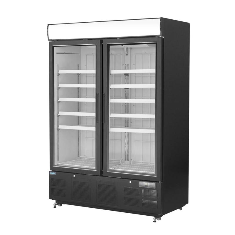 Vitrine réfrigérée négative avec caisson lumineux Série G 920L noire | Polar - GH429_1