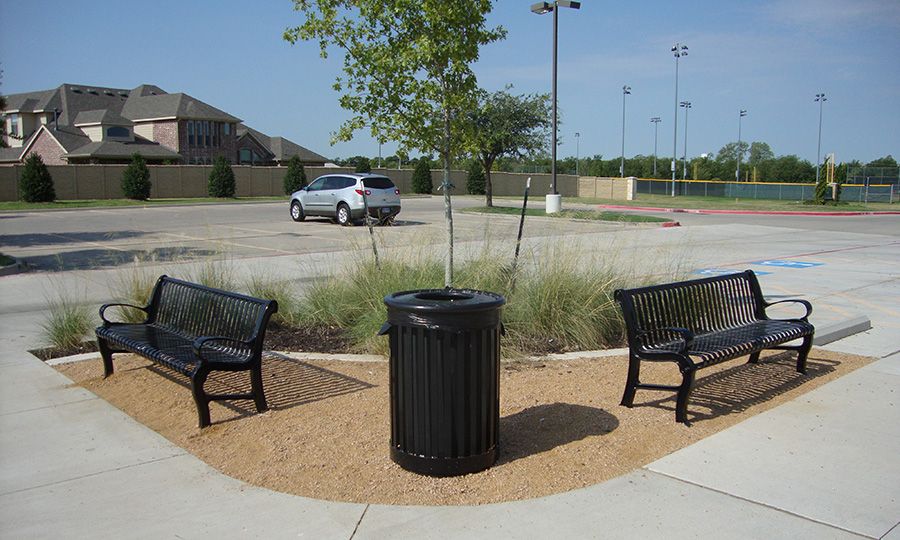 Mlwr250-32 - Poubelle publique Maglin - 90kg - Barres et tubes en acier, doublure plastique 32 gallons_1