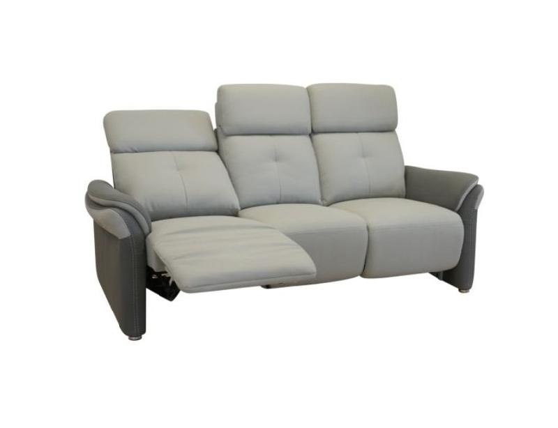 Canapé en microfibre bi-color gris perle et plomb