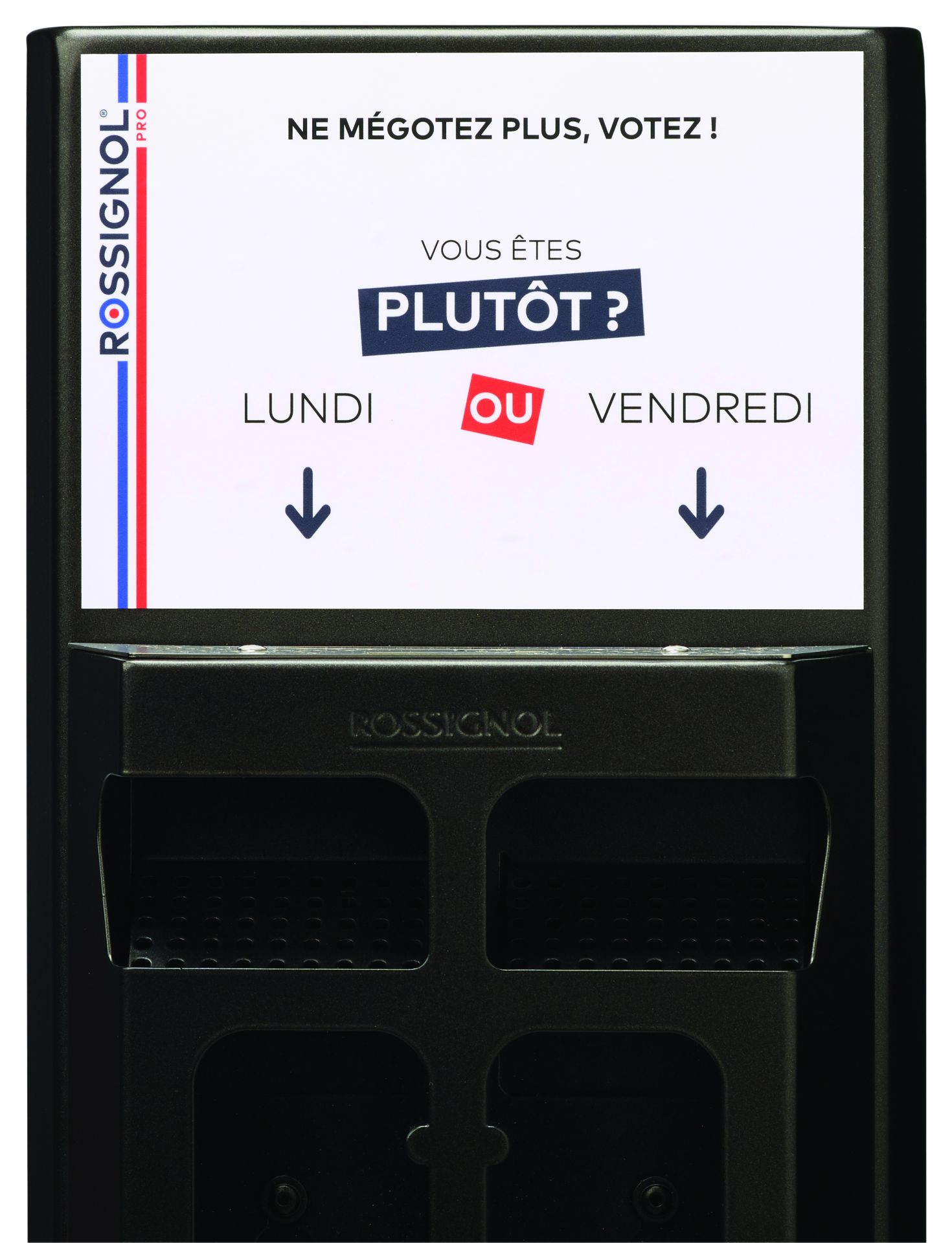 Cendrier mural sondage 2x3L - acier anticorrosion, façade verre trempé 4mm, sans serrure_1