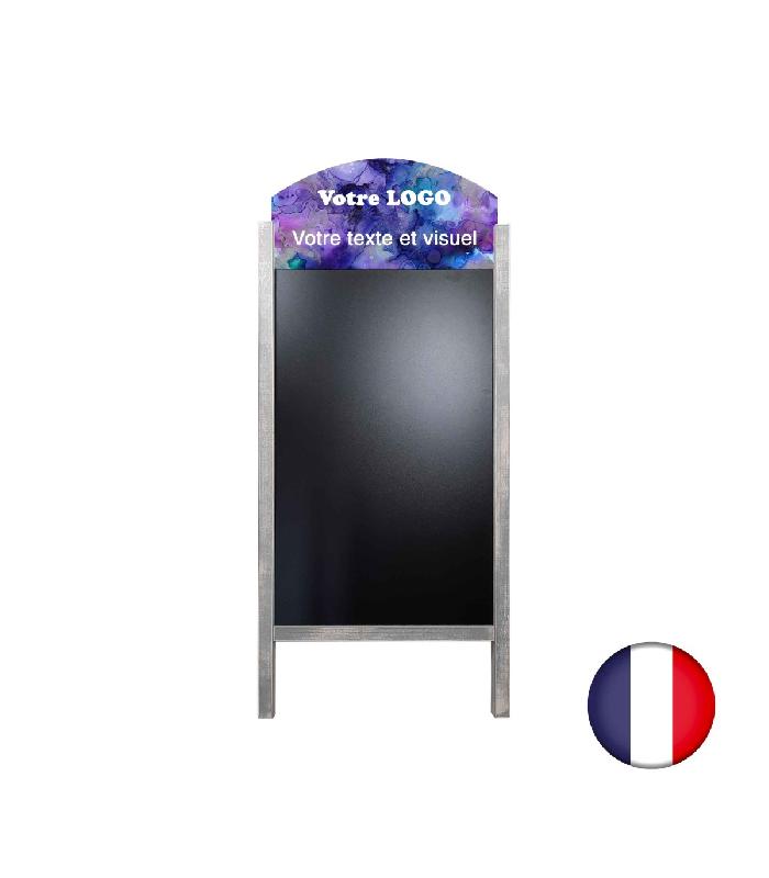 Chevalet stop trottoir avec ardoises amovibles et bandeaux personnalisés - Dimensions 127 x 60 cm - Référence : PFN52BCCE_1