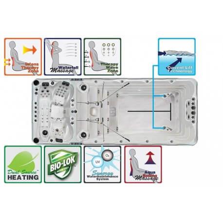 Swimspa The Spirit - Spa de nage 540x228x128 cm avec technologies innovantes de massage et zones de nage séparées_1
