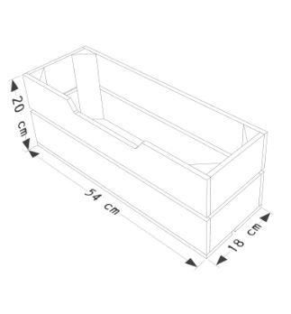 Bh2-pi54 - caisses en bois - SIMPLY A BOX - L18 x H20 x P54 cm - Bac de stockage incliné à 25°_1