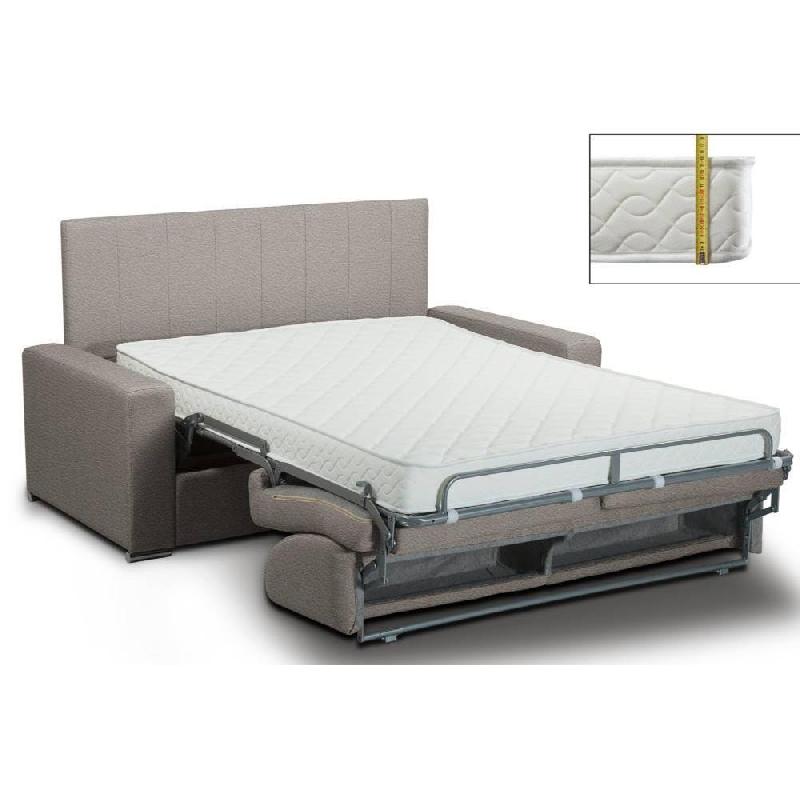 Canapé lit convertible 4 places Deauville - ouverture express - matelas 16 cm - cuir vachette taupe clair_1